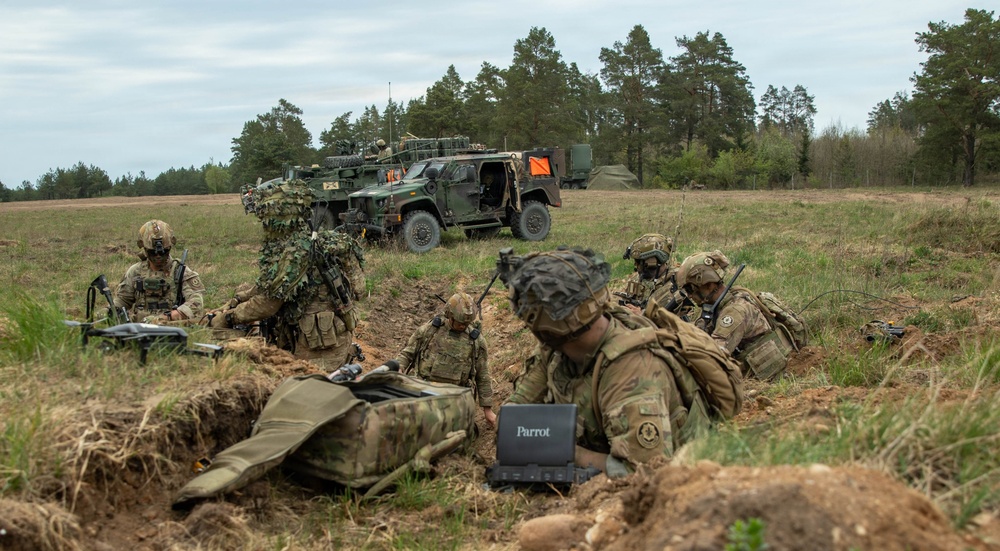 U.S. Soldiers from 1st Squadron, 2d Cavalry Regiment conduct dry run for Saber Strike live fire exercise