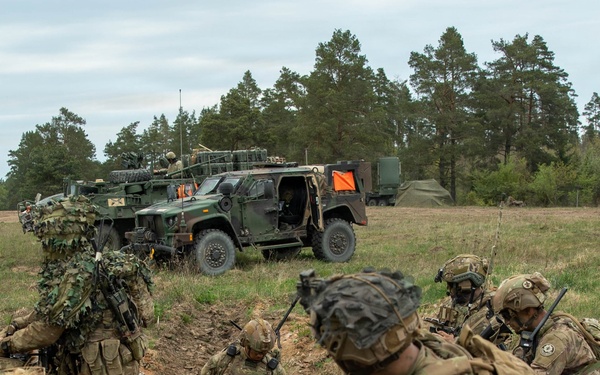 U.S. Soldiers from 1st Squadron, 2d Cavalry Regiment conduct dry run for Saber Strike live fire exercise