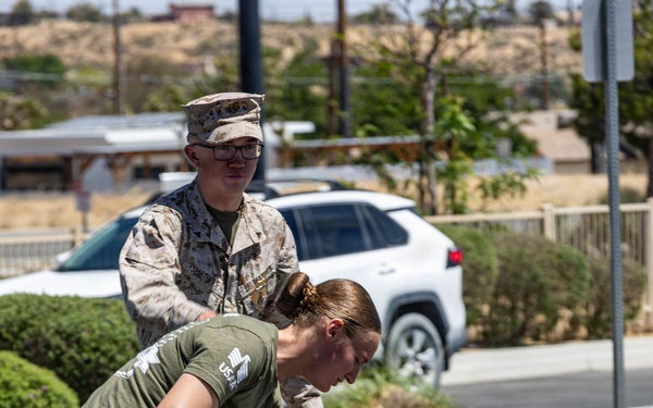 USMC K9 handlers give a demo at the Help Yourself, Help Your Neighbor event
