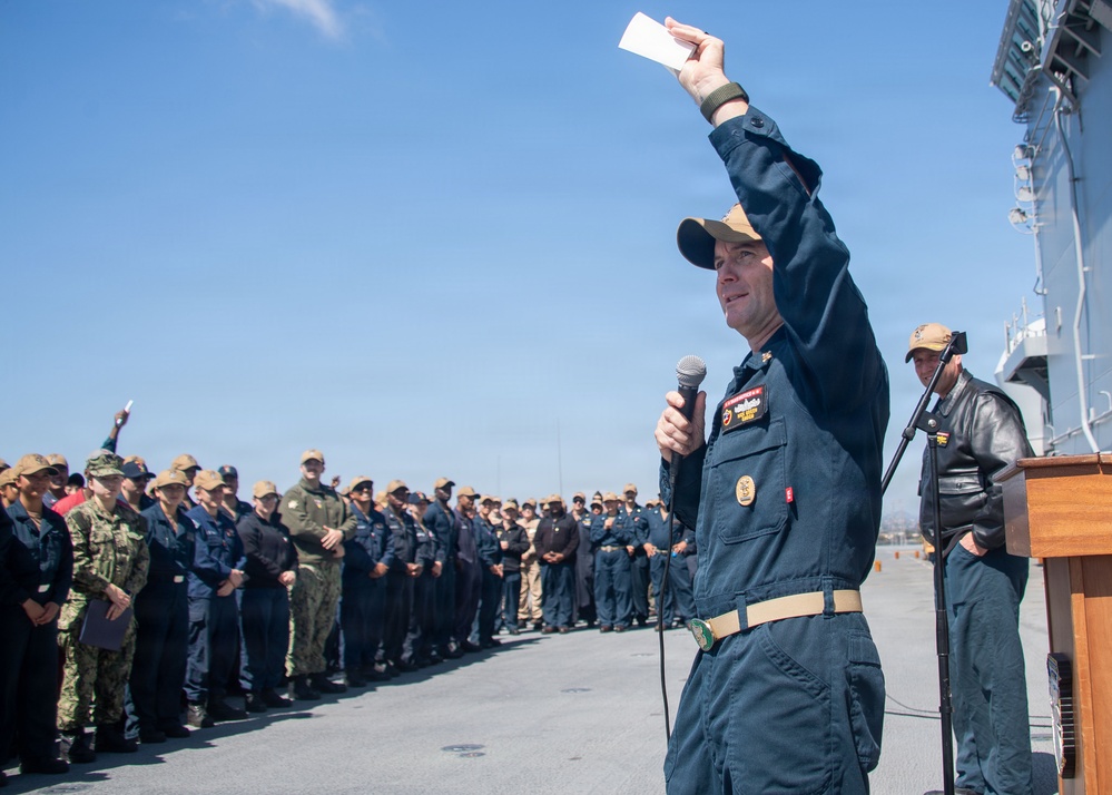 USS Essex all hands call with the triad