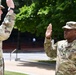 U.S. Army soldier re-enlists during outdoor ceremony