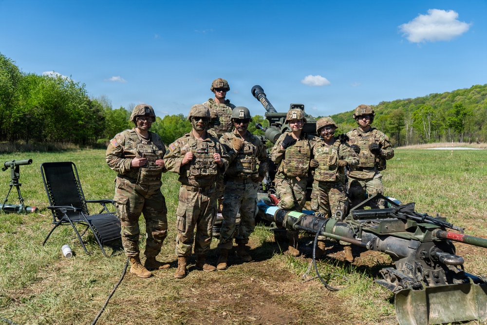 1-107th Field Artillery M119 live fire