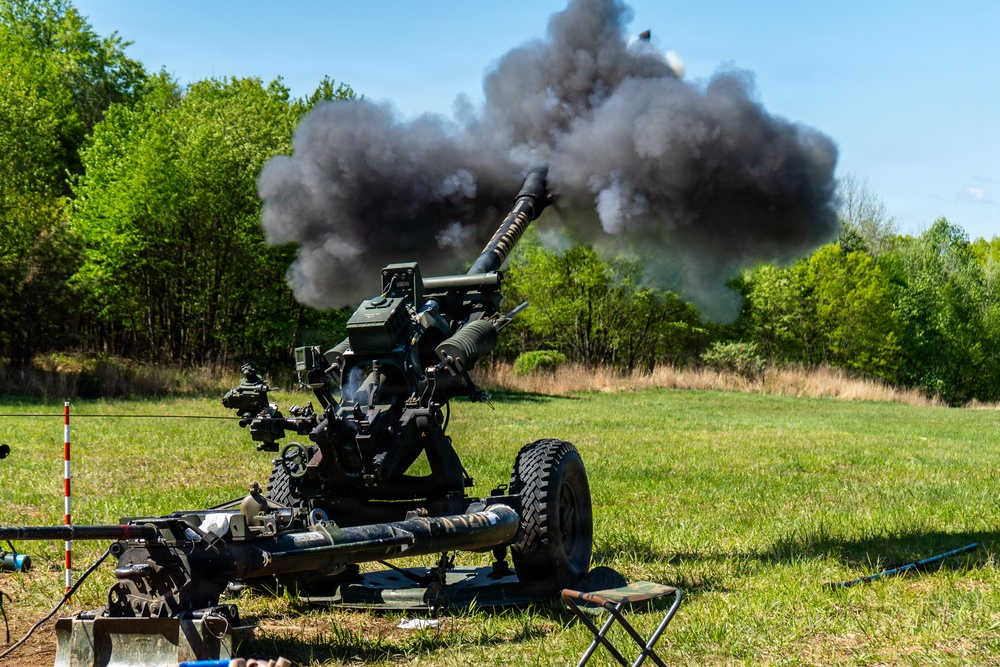 1-107th Field Artillery M119 live fire