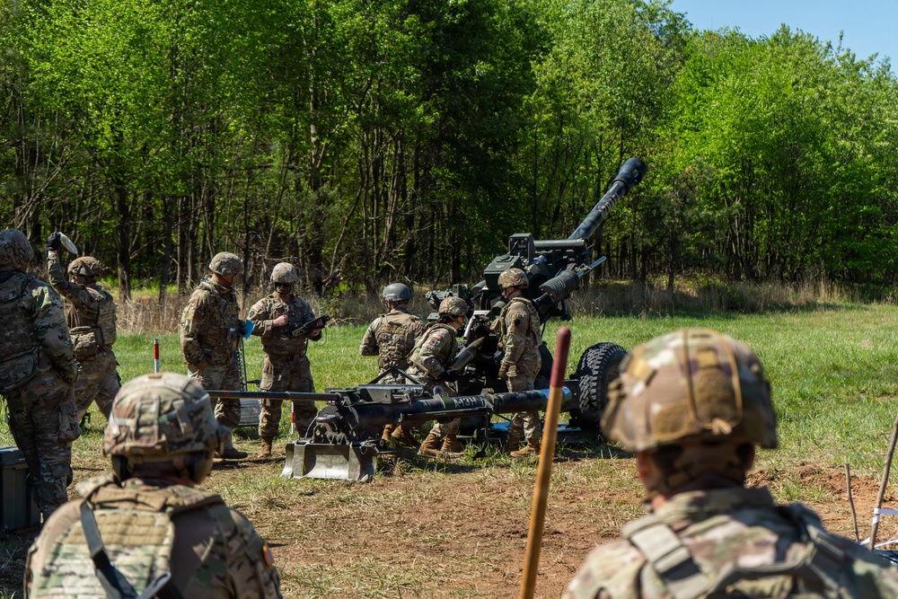 1-107th Field Artillery M119 live fire