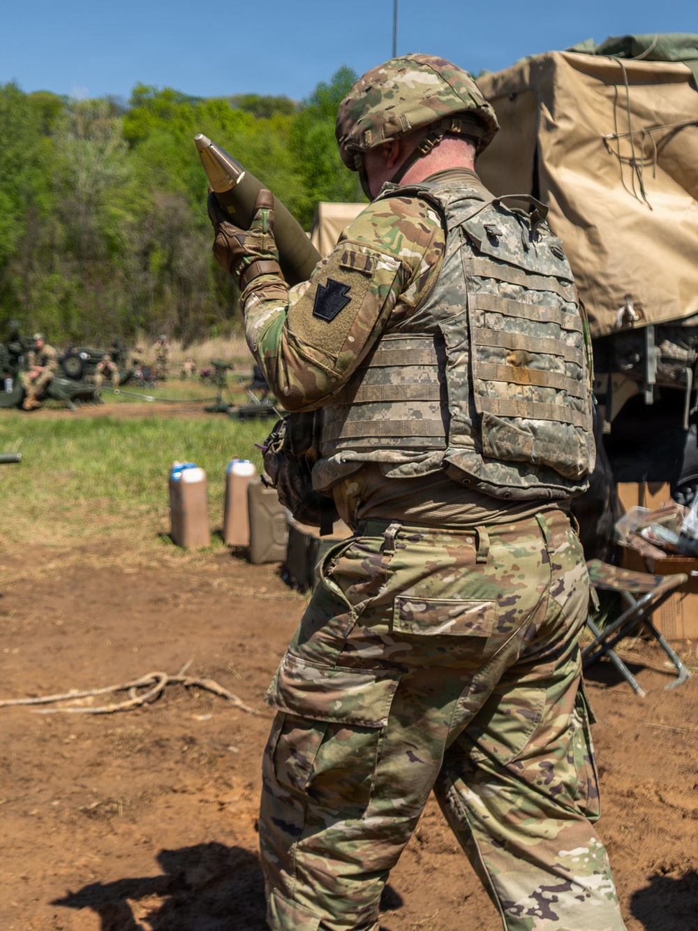 1-107th Field Artillery M119 live fire