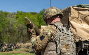 1-107th Field Artillery M119 live fire
