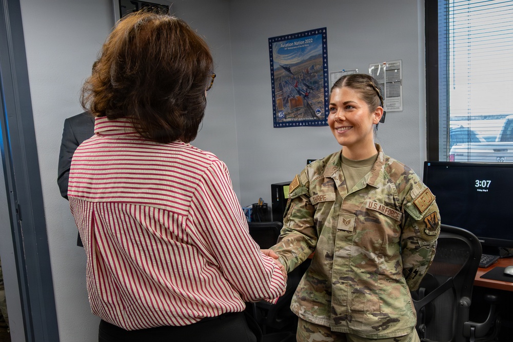 Jacklyn Rosen, U.S. Senator of Nevada, visits Nellis AFB