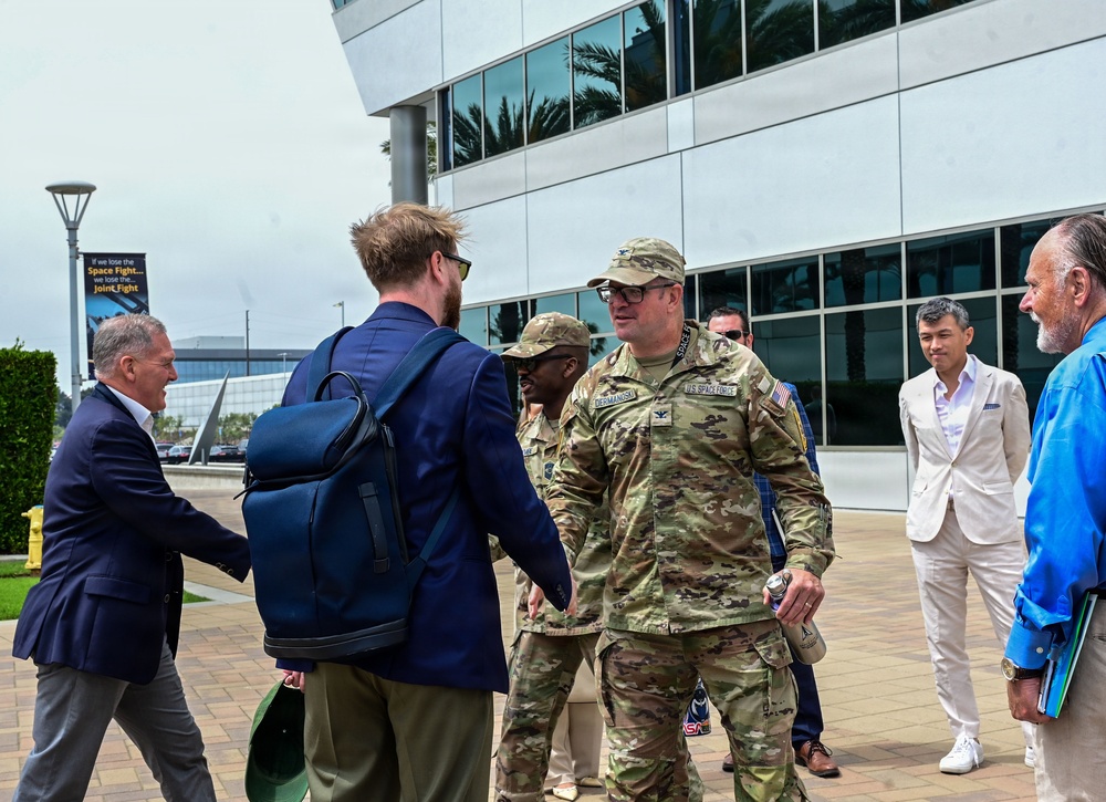 Space Base Delta 3 greets regional civic and aerospace leaders during a visit at Los Angeles Air Force Base