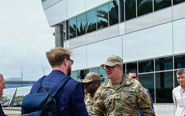 Space Base Delta 3 greets regional civic and aerospace leaders during a visit at Los Angeles Air Force Base