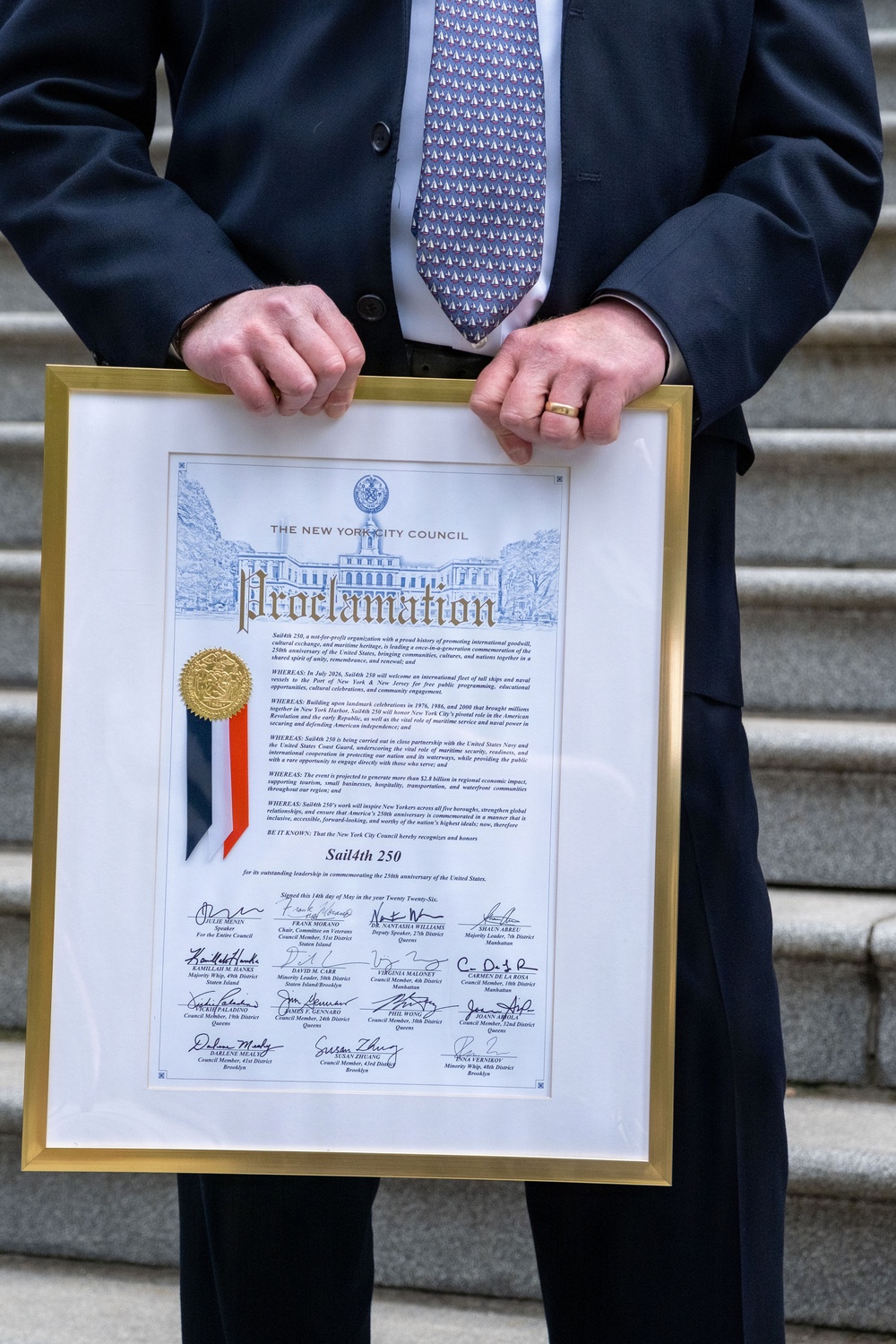 New York City officials sign proclamation supporting Sail4th America’s 250th celebration