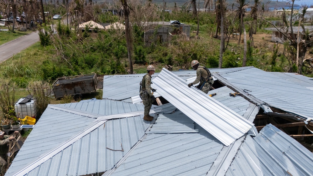 NMCB 1 Supports Roofing Mission in Saipan