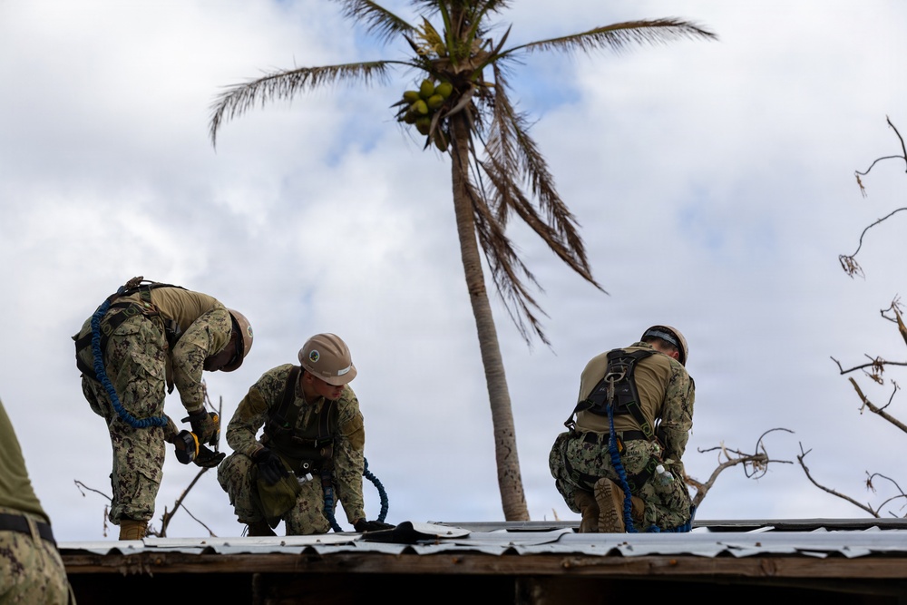 NMCB 1 Supports Roofing Mission in Saipan