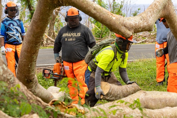 Crews Begin Clearing Marpi's Storm Debris