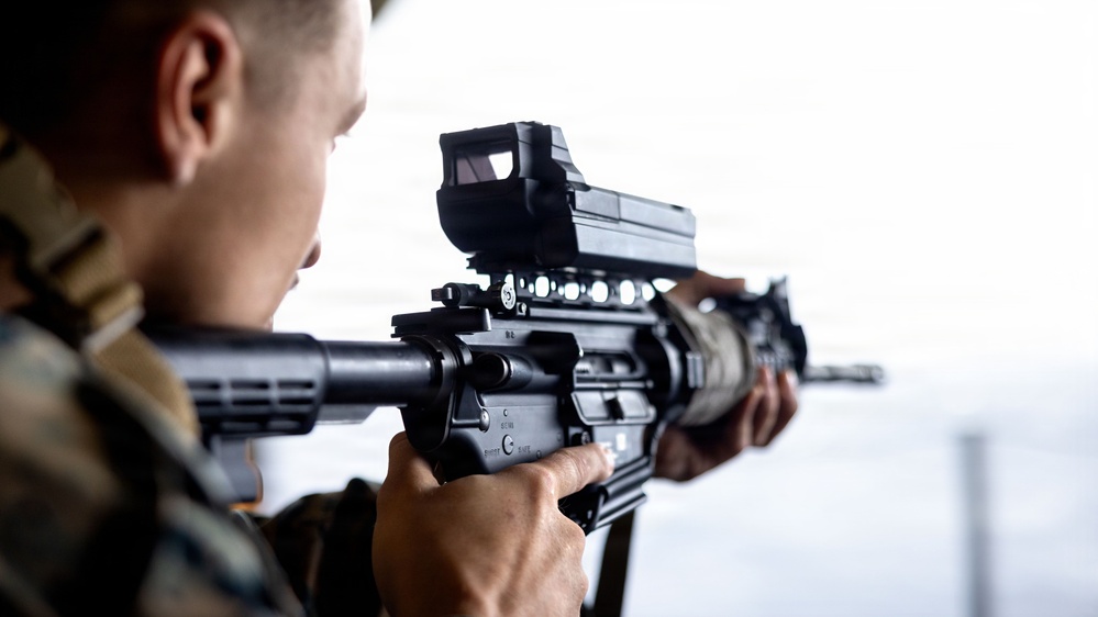 11th MEU Marines Conduct Counter-small Unmanned Aircraft Systems Training Aboard USS Boxer
