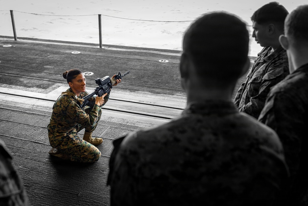 11th MEU Marines Conduct Counter-small Unmanned Aircraft Systems Training Aboard USS Boxer