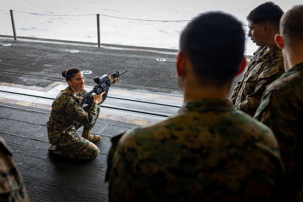 11th MEU Marines Conduct Counter-small Unmanned Aircraft Systems Training Aboard USS Boxer