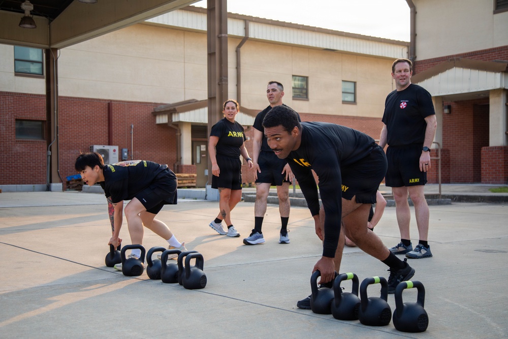 Command Team Physical Training at Camp Humphreys