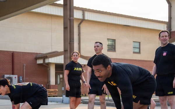 Command Team Physical Training at Camp Humphreys
