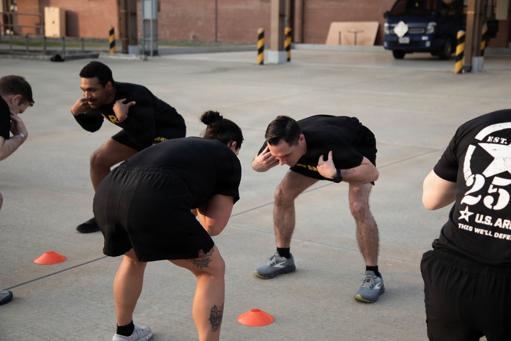 Command Team Physical Training at Camp Humphreys