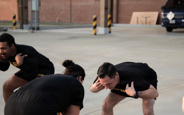 Command Team Physical Training at Camp Humphreys