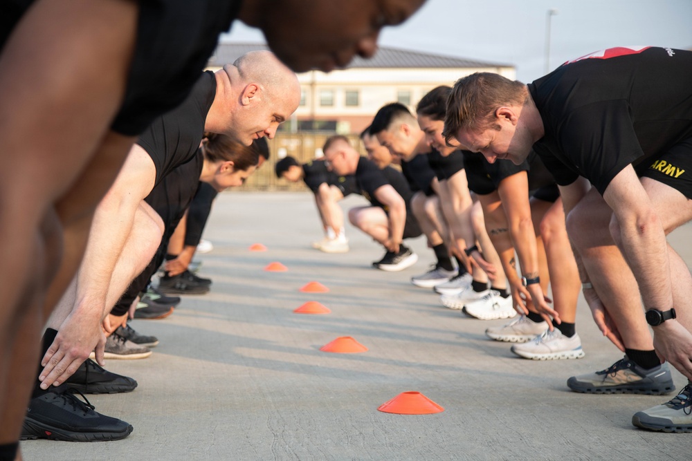 Command Team Physical Training at Camp Humphreys