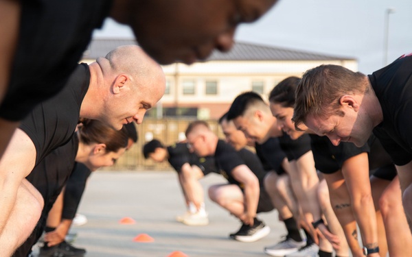 Command Team Physical Training at Camp Humphreys