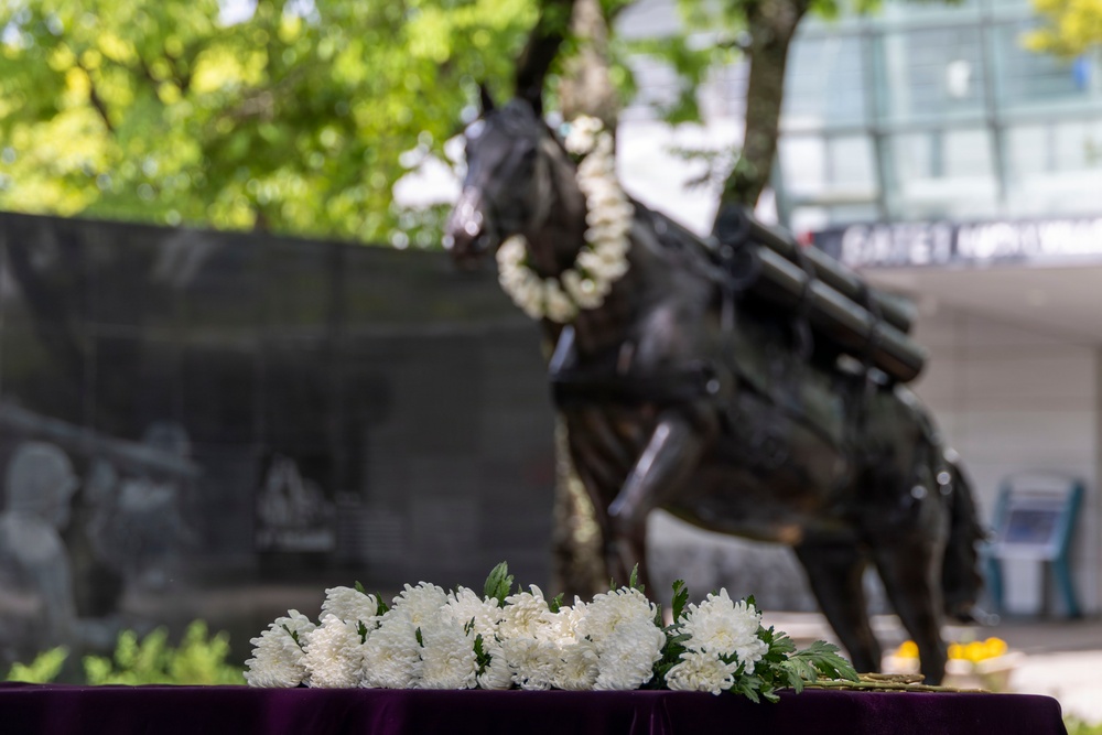 MARFORK Attends Staff Sgt. Reckless Wreath-Laying Ceremony