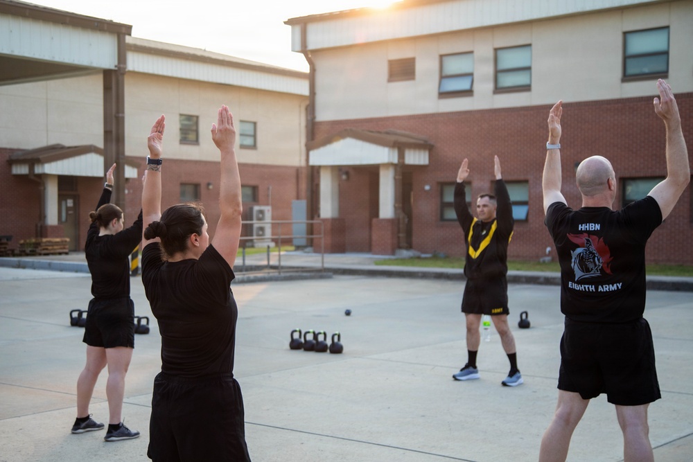 Command Team Physical Training at Camp Humphreys