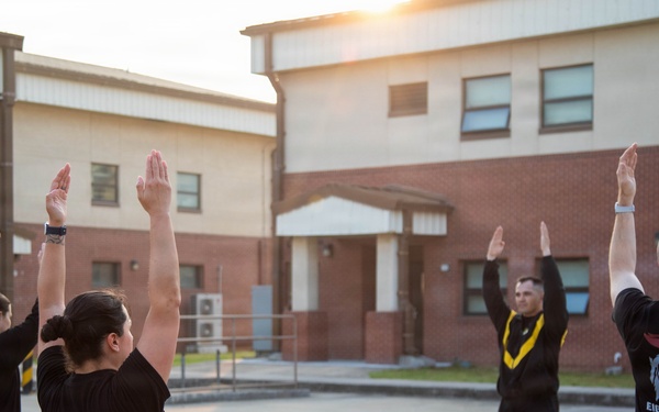 Command Team Physical Training at Camp Humphreys