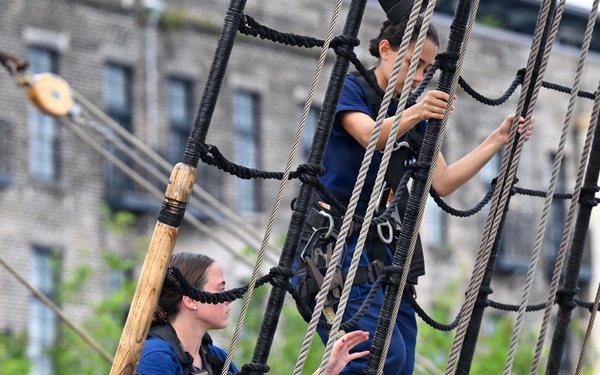 Coast Guard Academy Cadets begin "School of the Ship" orientation aboard Barque Eagle