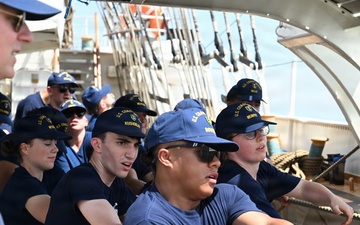 Coast Guard Academy Cadets begin "School of the Ship" orientation aboard Barque Eagle