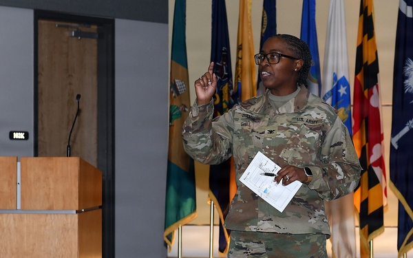 Col. Davis addresses the workforce