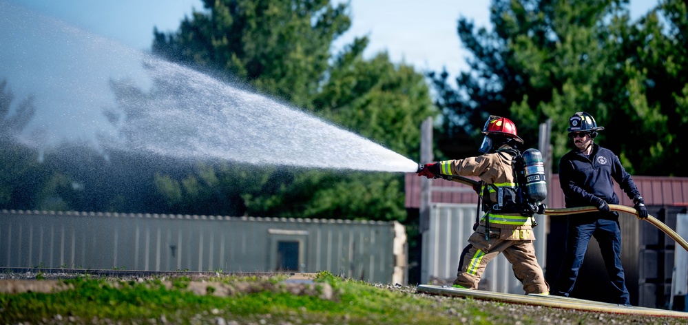 Grissom Firefighters Conduct Aircraft Burn Training