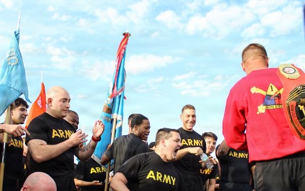 Iron Steel Soldiers Compete to win the BDE physical fitness competition.
