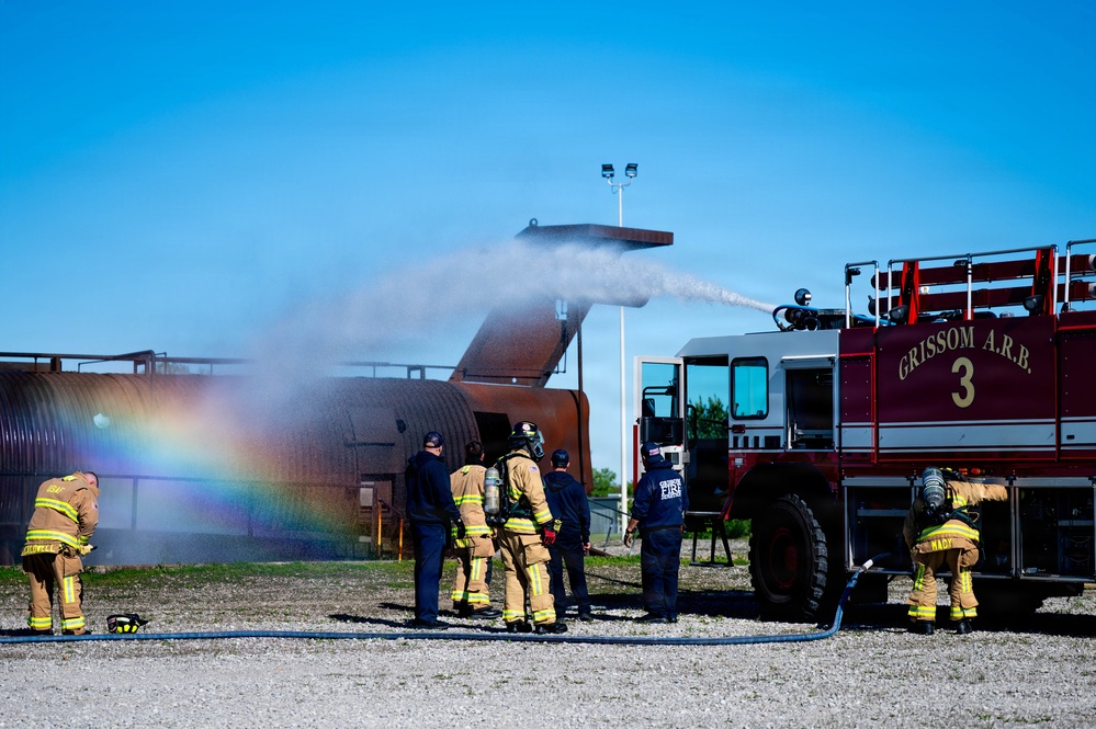 Grissom Firefighters Conduct Aircraft Burn Training