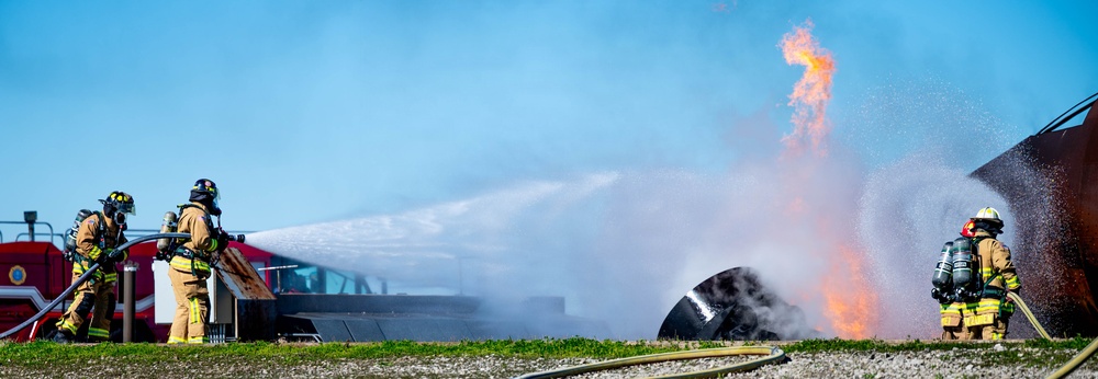 Grissom Firefighters Conduct Aircraft Burn Training
