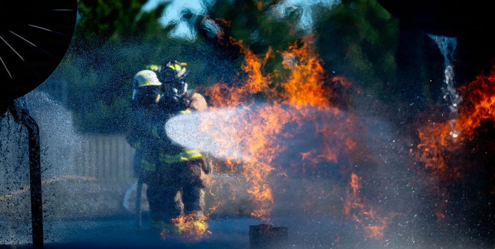 Grissom Firefighters Conduct Aircraft Burn Training