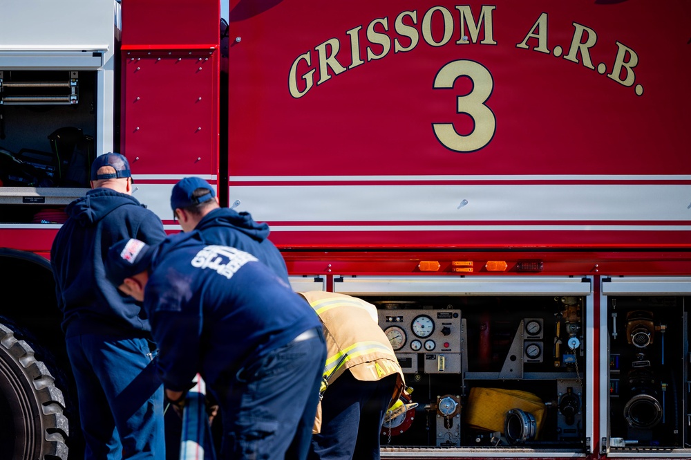 Grissom Firefighters Conduct Aircraft Burn Training