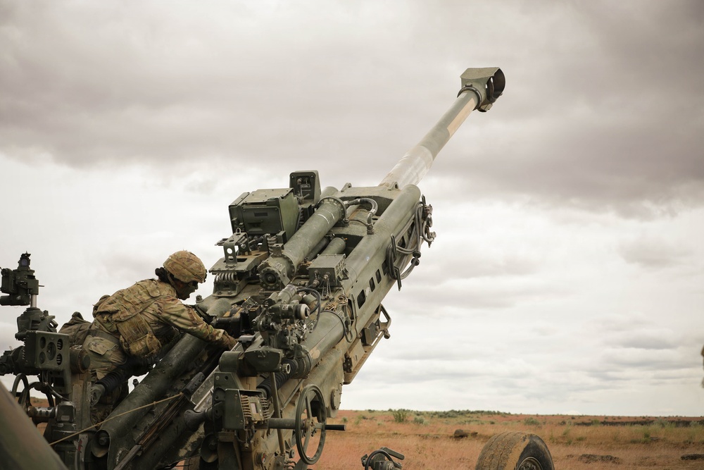 M777A2 Howitzer live fire training operation with 7th infantry Division during Exercise Tiger Balm 2026