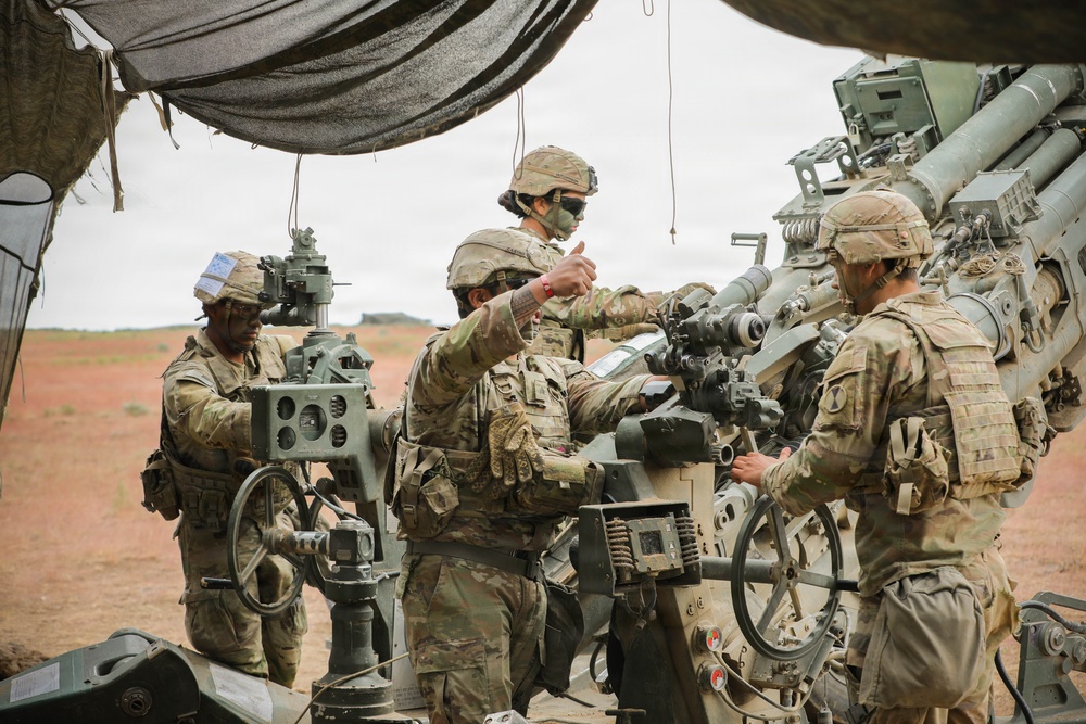 M777A2 Howitzer live fire training operation with 7th infantry Division during Exercise Tiger Balm 2026