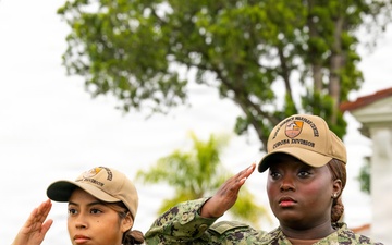 NSWC Corona Sailors conduct Morning Colors