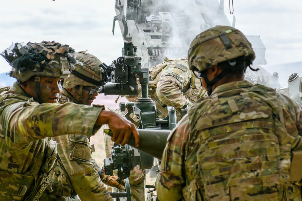 M777A2 Howitzer live fire training operation with 7th infantry Division during Exercise Tiger Balm 2026