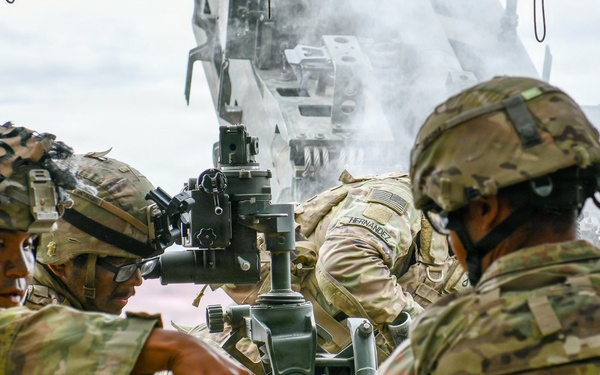 M777A2 Howitzer live fire training operation with 7th infantry Division during Exercise Tiger Balm 2026