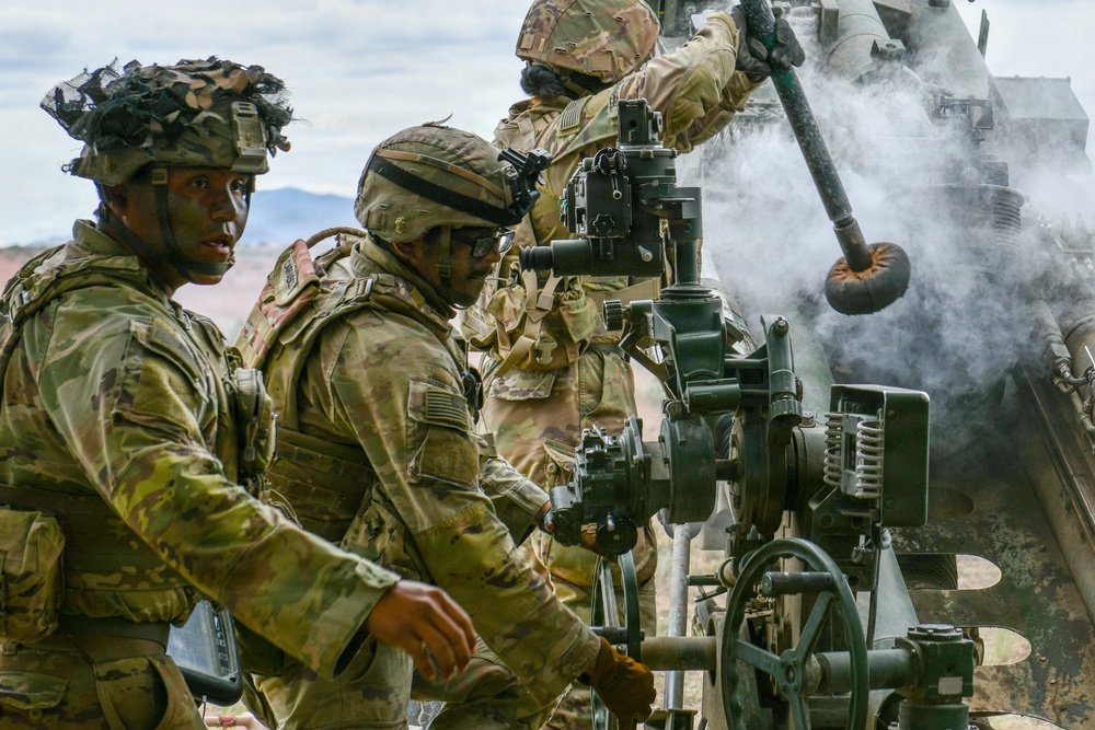 M777A2 Howitzer live fire training operation with 7th infantry Division during Exercise Tiger Balm 2026