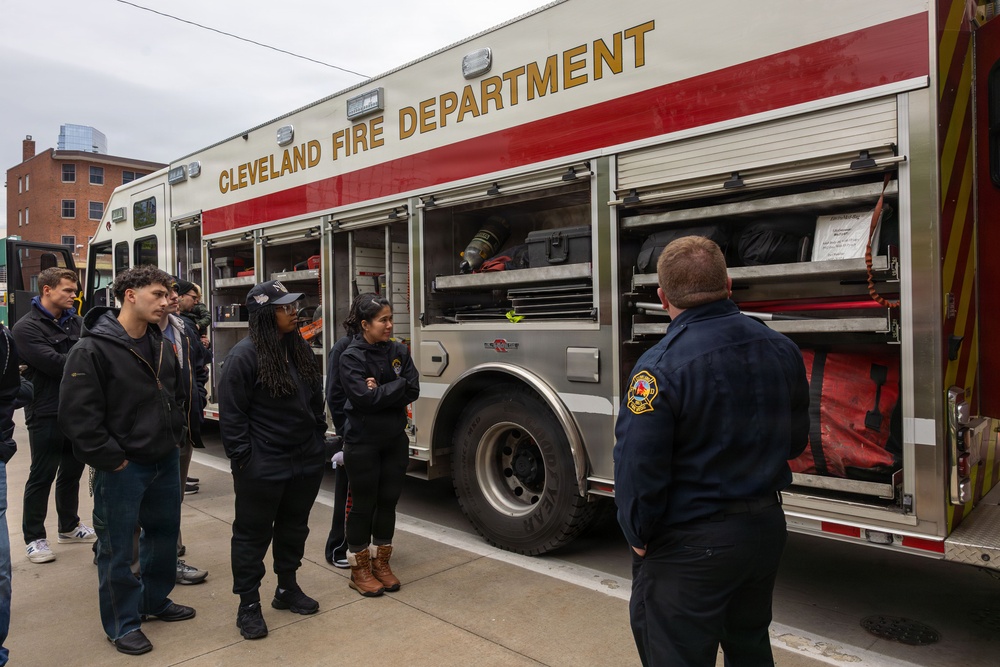 USS Cleveland (LCS 31) Visits Cleveland Fire Station 1