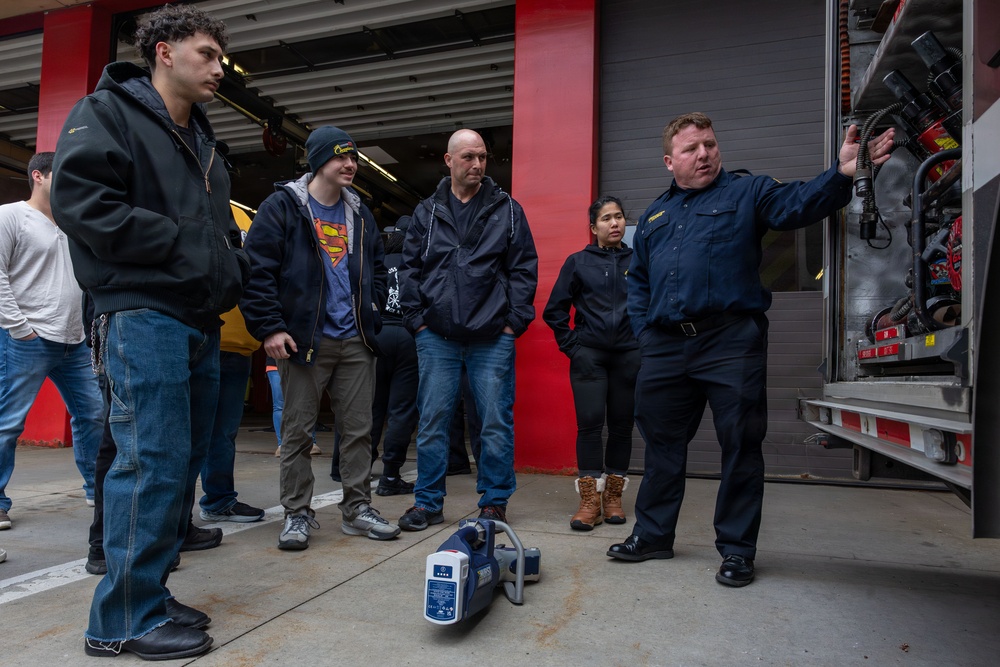 USS Cleveland (LCS 31) Visits Cleveland Fire Station 1
