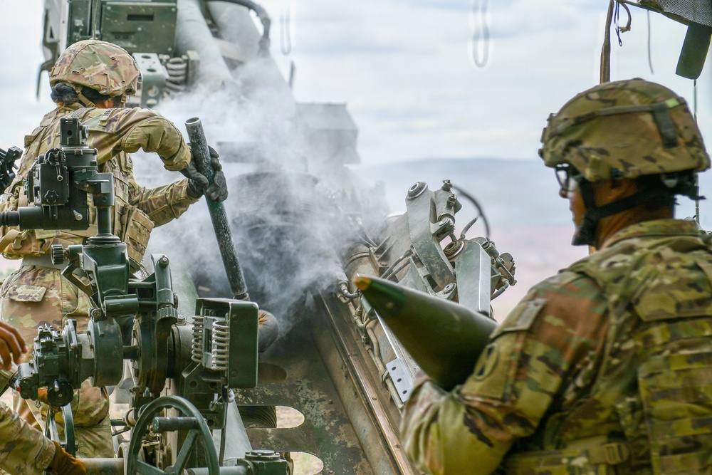 M777A2 Howitzer live fire training operation with 7th infantry Division during Exercise Tiger Balm 2026