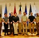 Future Soldiers pose with Harrisburg Recruiting Battalion Commander after oath ceremony