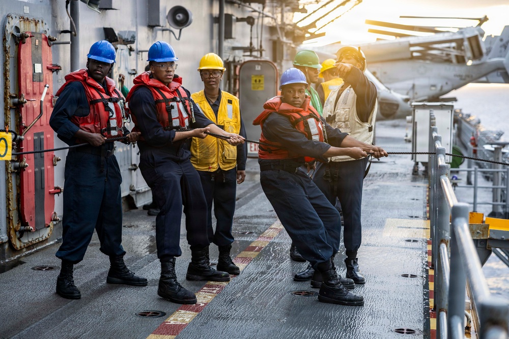 USS Iwo Jima Conducts a Fueling-at-Sea