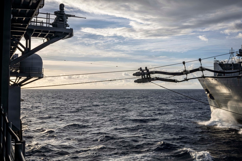USS Iwo Jima Conducts a Fueling-at-Sea